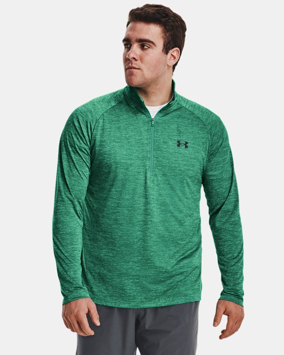 Men's UA Tech™ ½ Zip Long Sleeve in Green image number 0